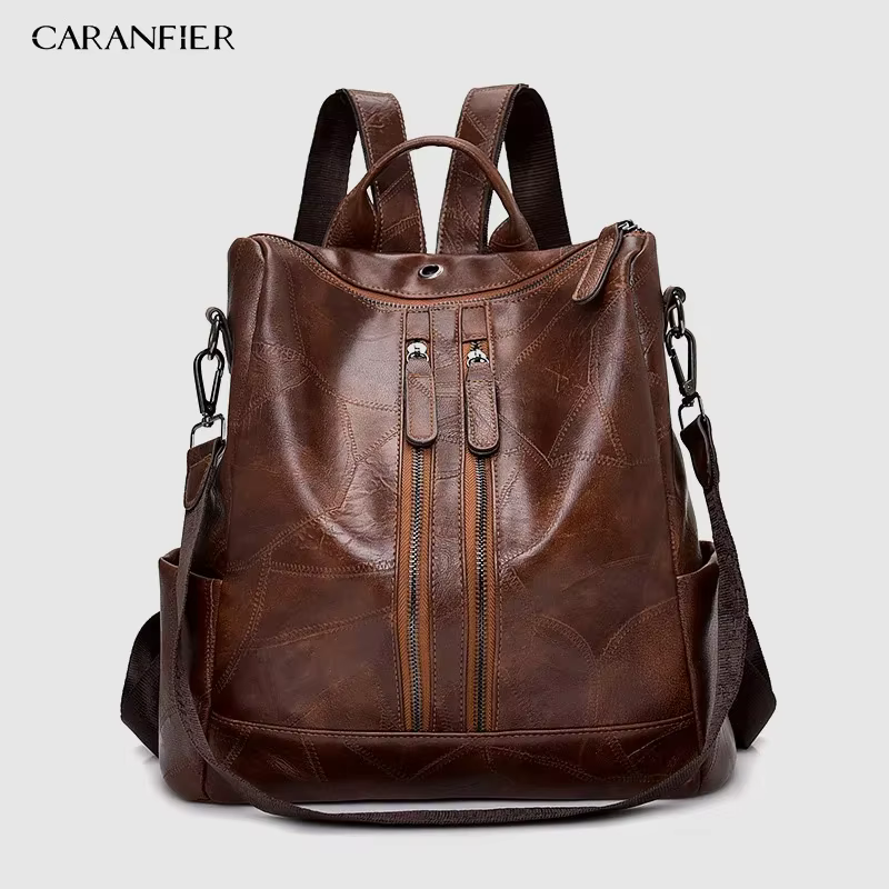 CARANFIER femmes sac à dos de haute qualité jeunes sacs à dos en cuir pour adolescentes femme école sac à bandoulière sac à dos mochila