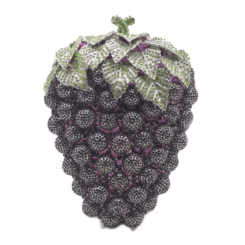 Mode raisin cristal sacs sac à main violet concepteur femmes fête embrayages Mini pochettes livraison directe mariage