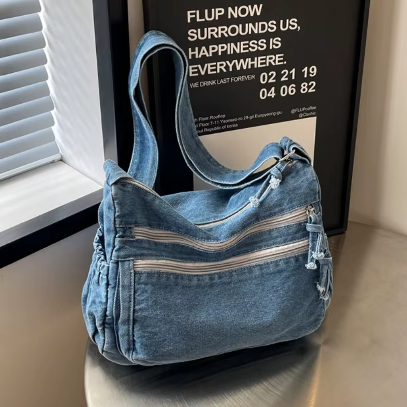 Sac à bandoulière Vintage en Denim pour femmes