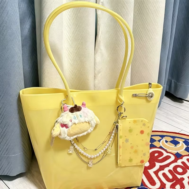 Sac fourre-tout transparent en PVC couleur gelée