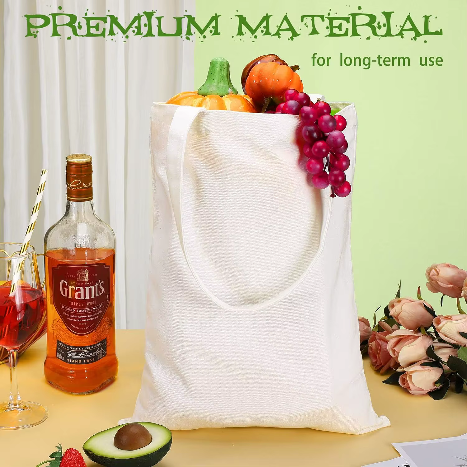 Paquet de 6 sacs fourre-tout en toile