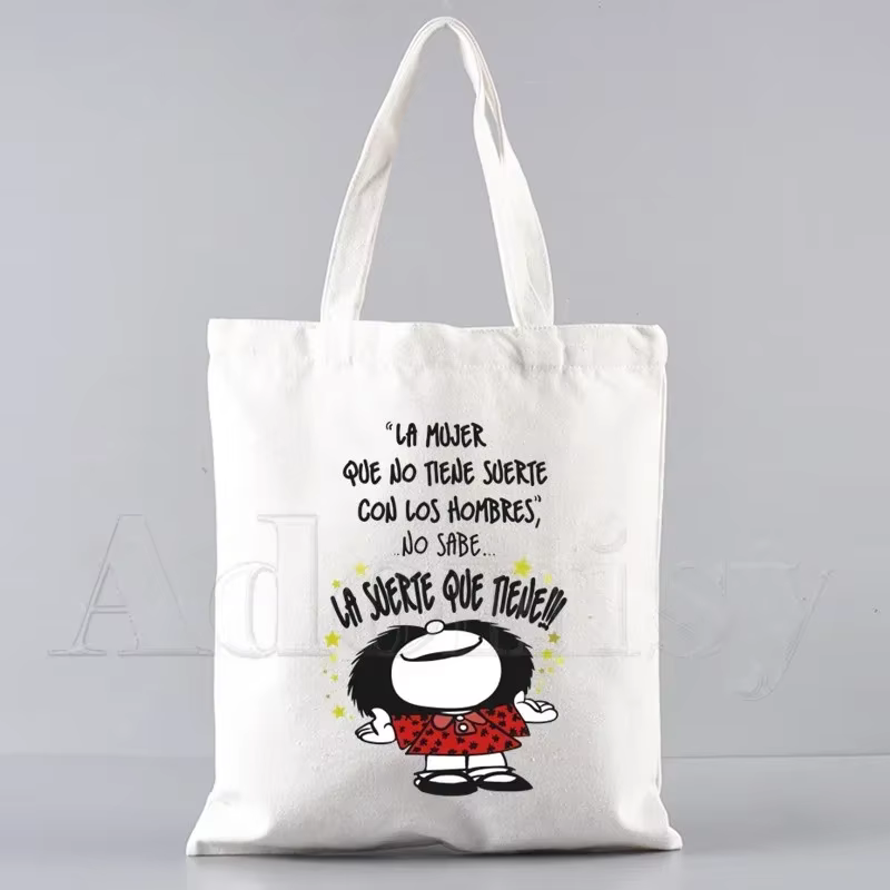 Mafalda – sac de shopping en toile pour femmes des années 90