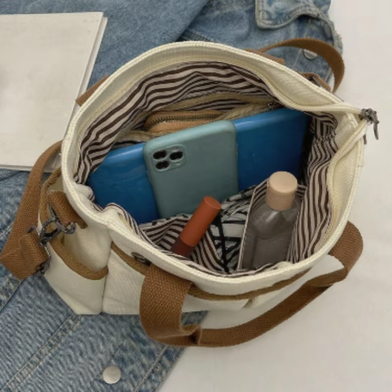 Sac à bandoulière à poches multiples pour femmes