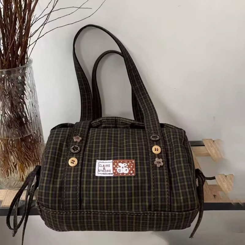 Sac à main à carreaux Orange Girl 2026