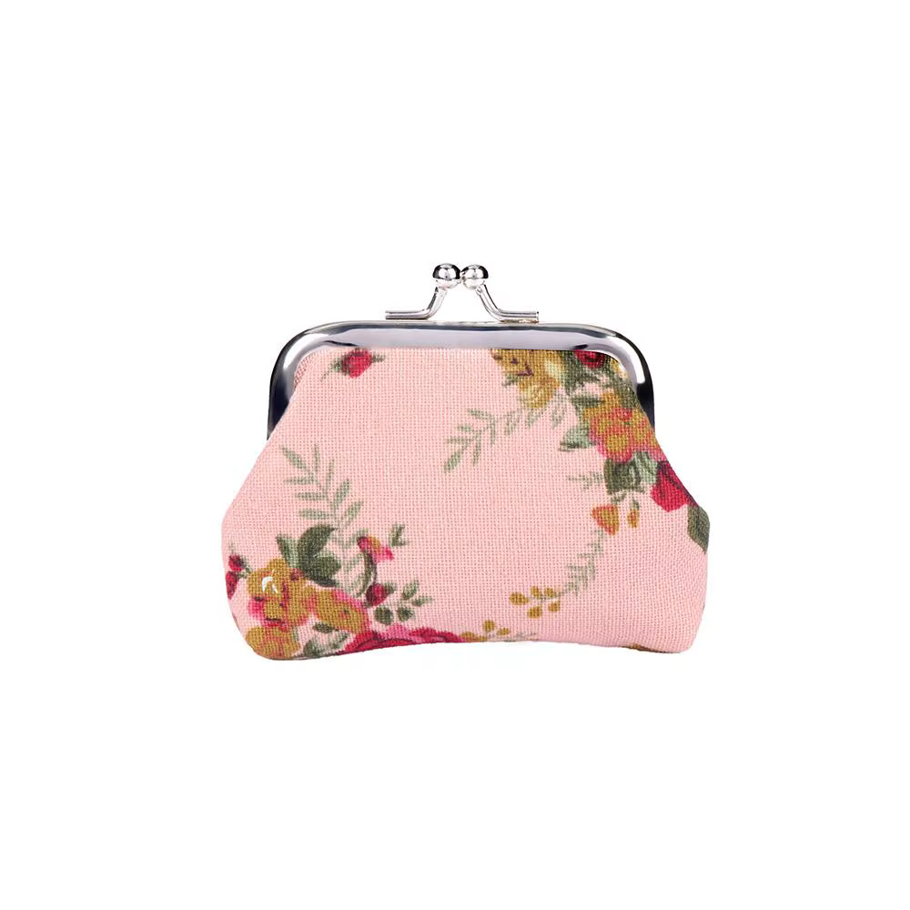 Floral femmes Vintage fleur rétro Mini petit portefeuille pochette porte-monnaie porte-carte de crédit