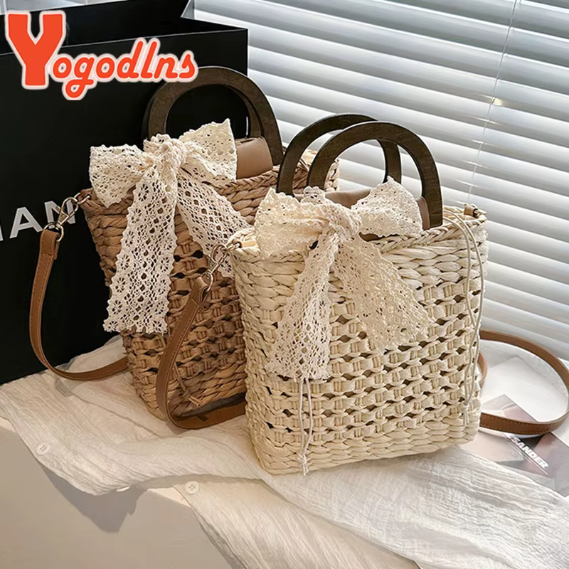 Sac à main en paille tissé à la main pour femmes