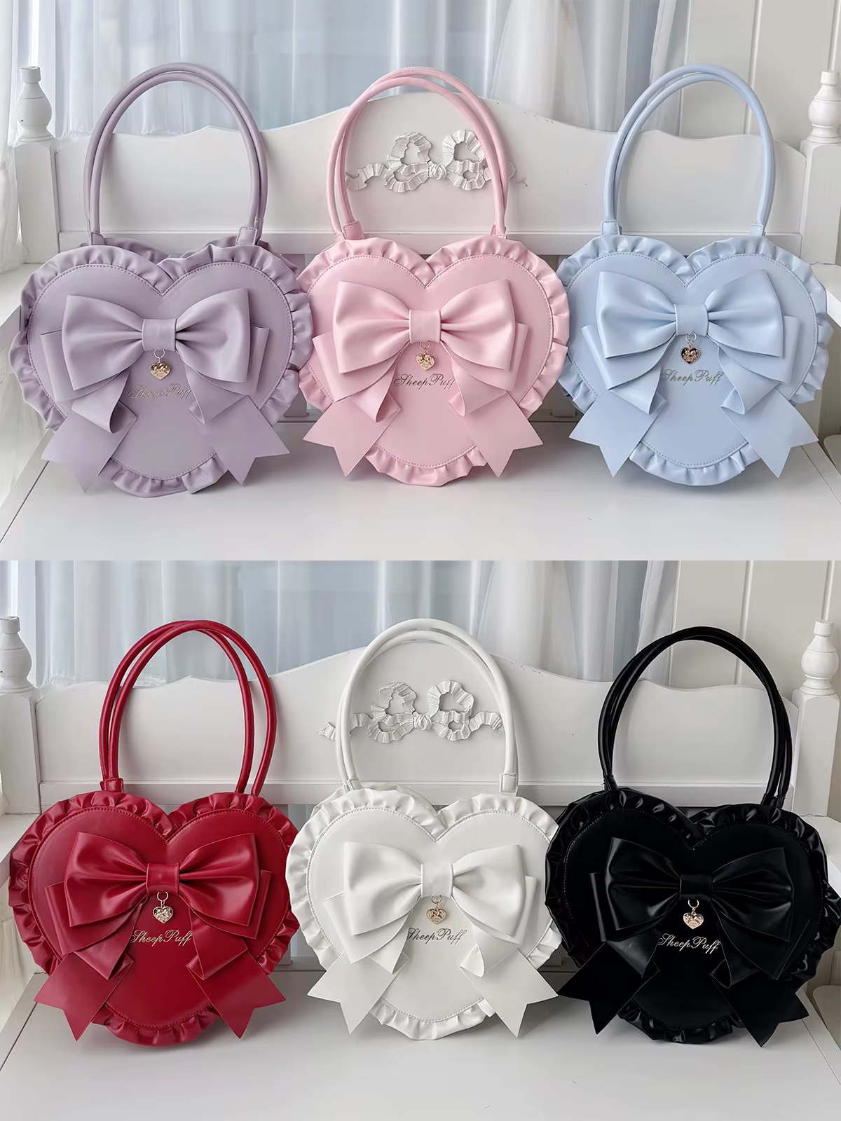 Sac Lolita Original 2026 Nouveau Sac à Bandoulière Unique avec Nœud Cœur et Dentelle