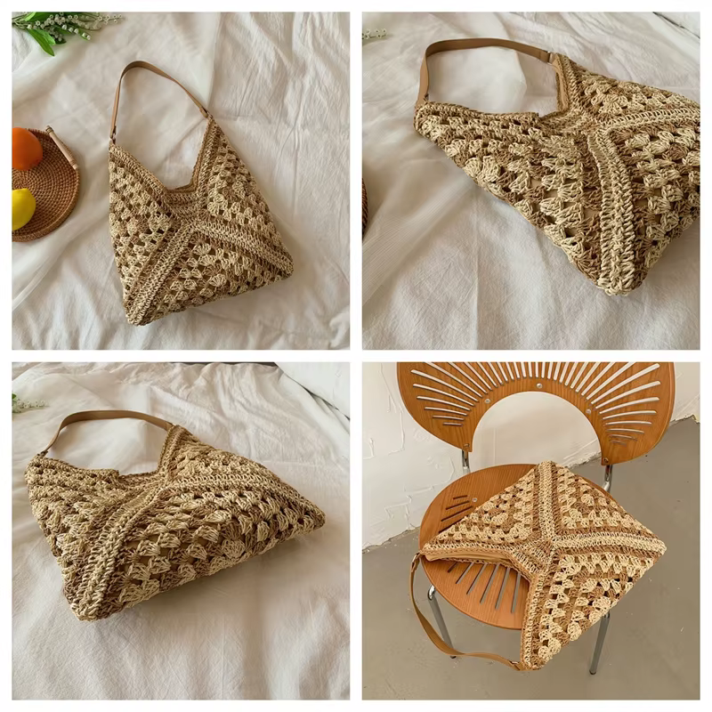 Sac bandoulière tissé style bohème pour femme
