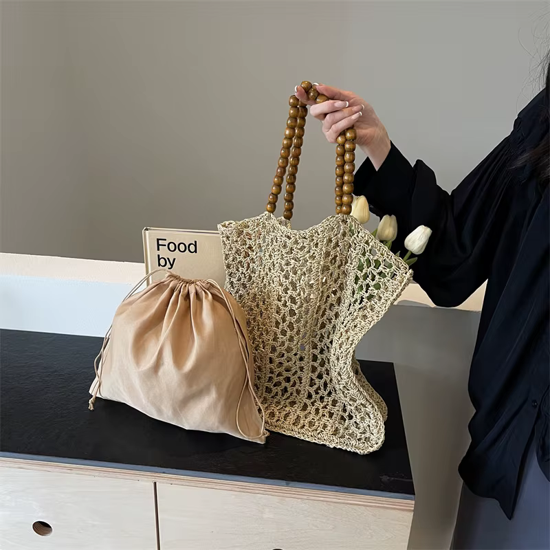 Sac à Main en Paille de Style Bohème