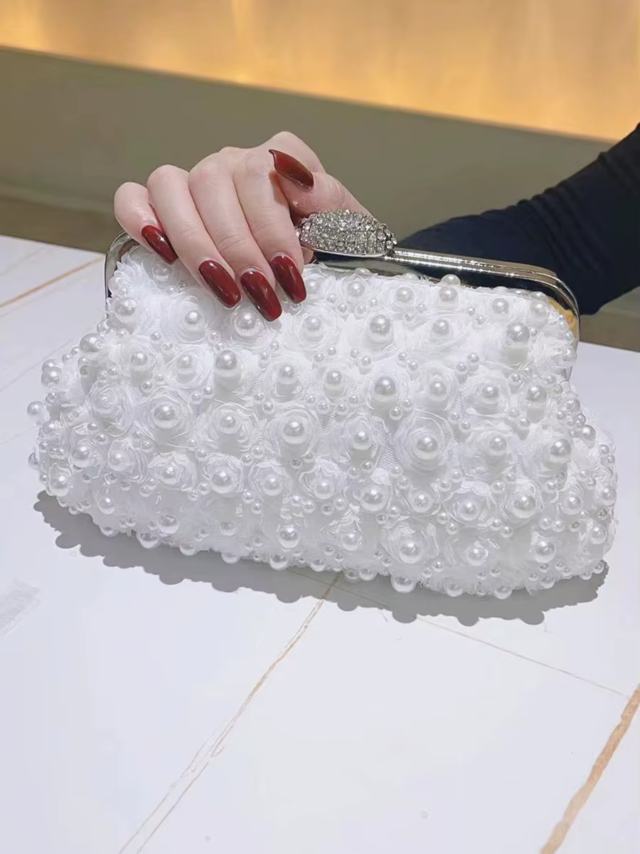 Sac à main de soirée perlé pour femme