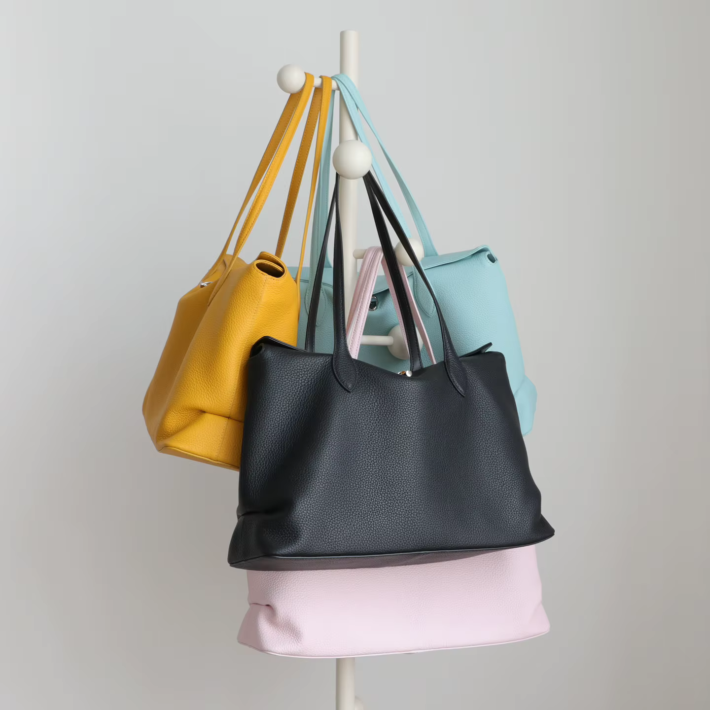 Sac fourre-tout en cuir véritable Spring - Sac à bandoulière en cuir de vachette grande capacité, plusieurs couleurs