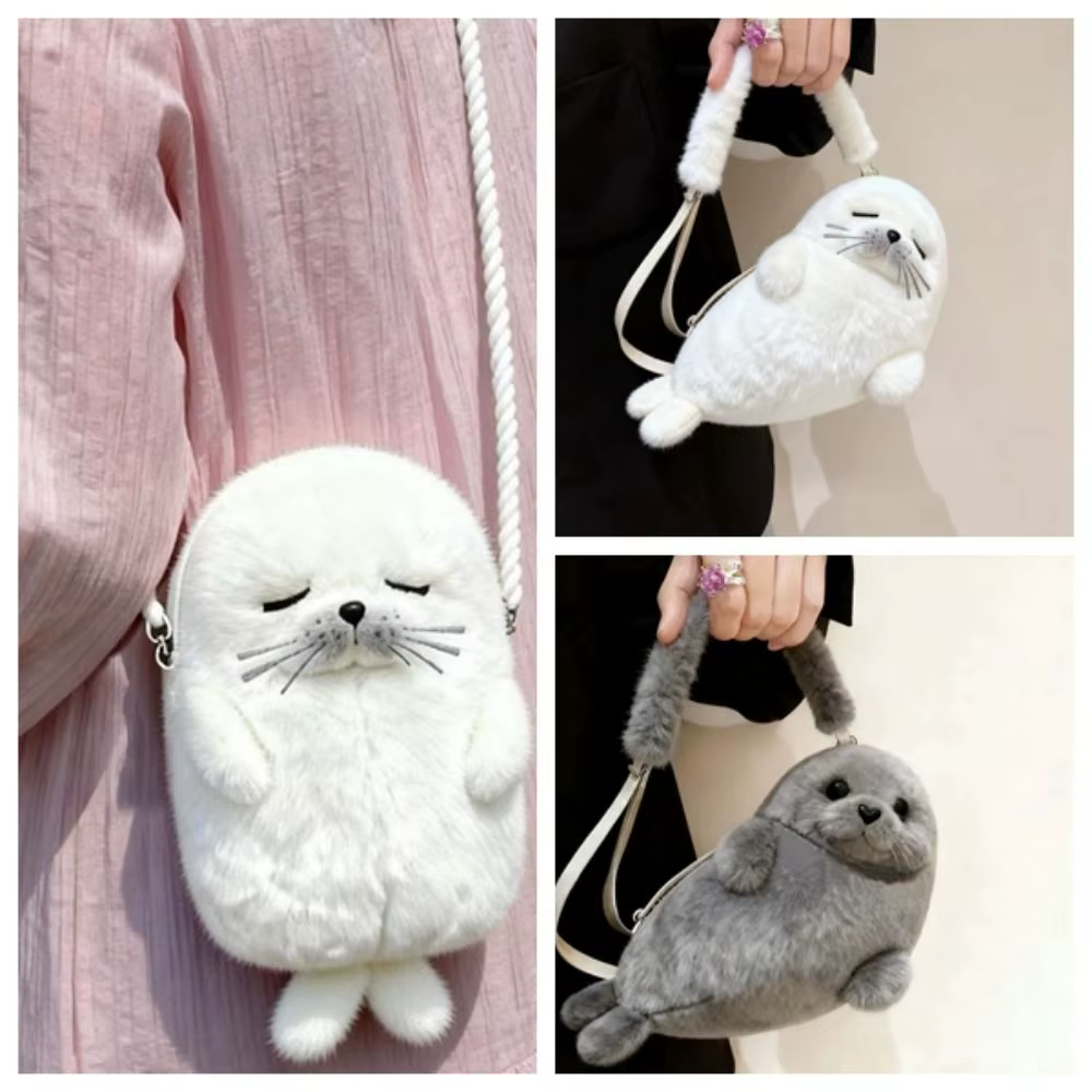 Sac à bandoulière créatif et mignon en forme de phoque