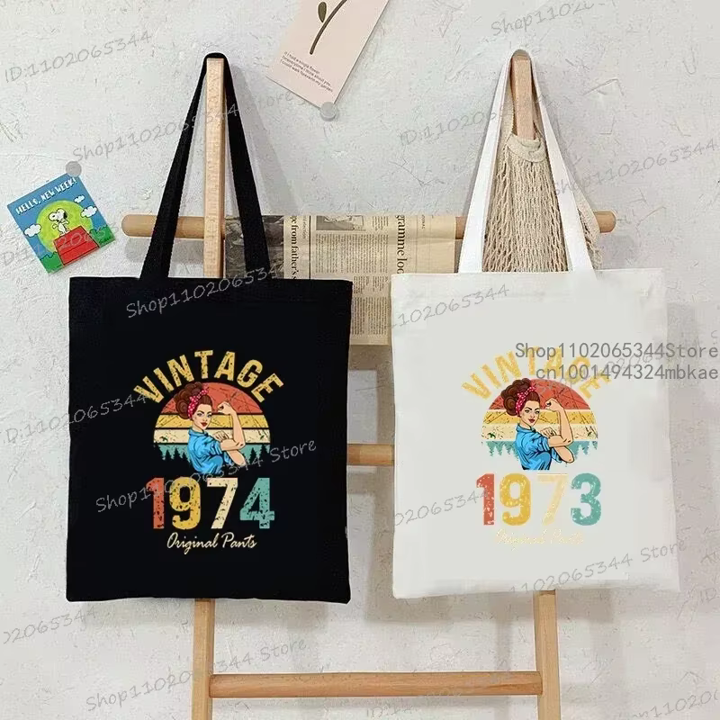 50th anniversaire sac à bandoulière femmes Vintage 1974 Original impression sac à provisions décontracté mode