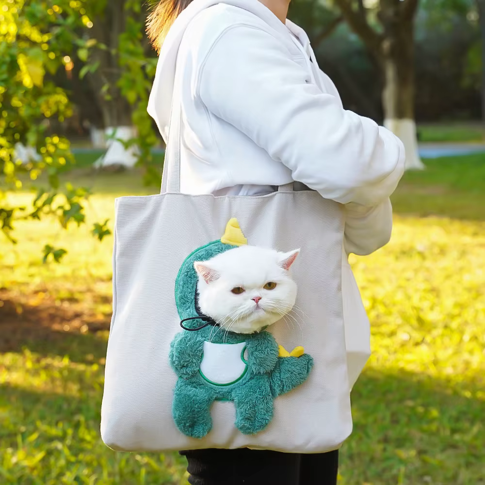 Sac à bandoulière en toile motif chat mignon