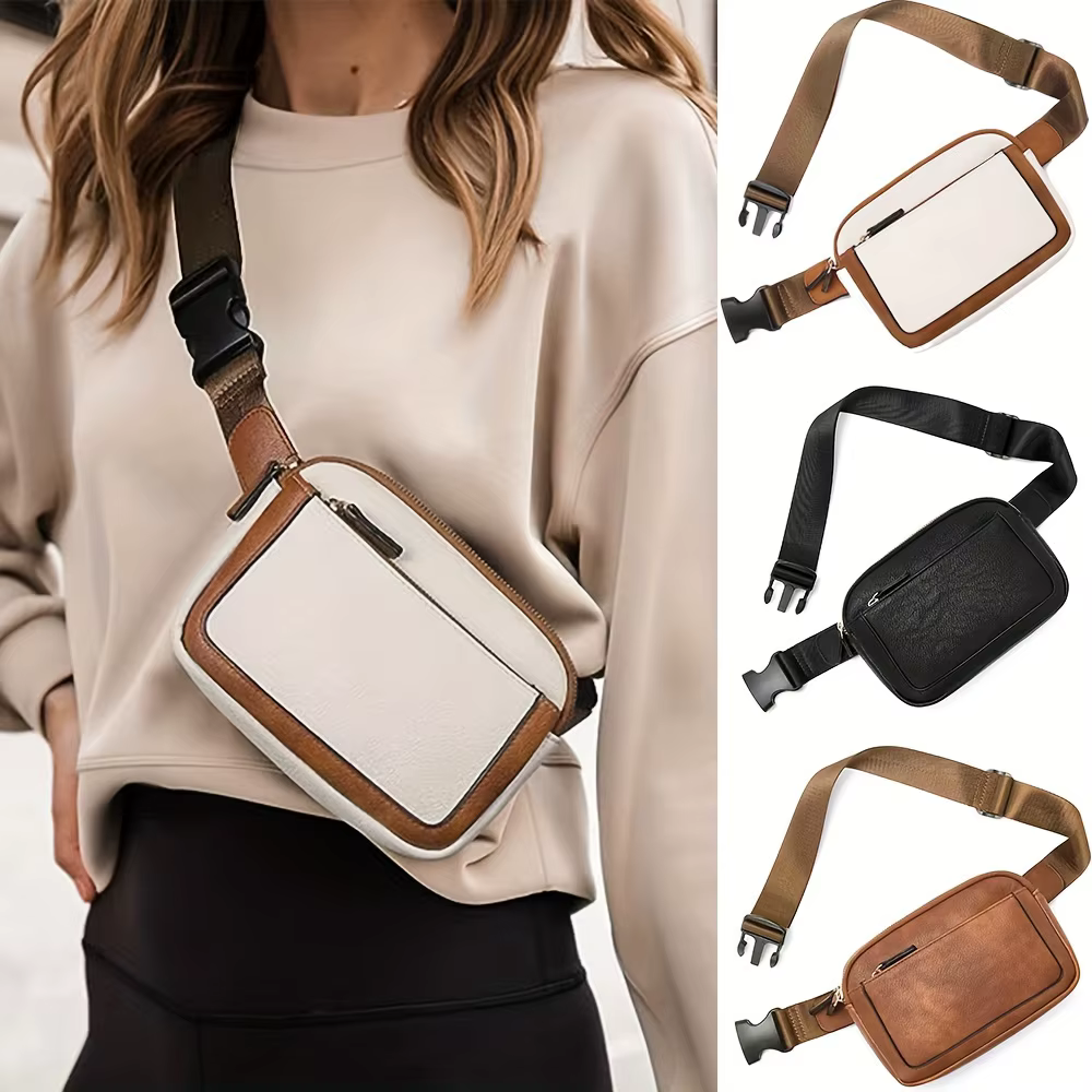 Sac de taille en cuir PU pour femmes et hommes