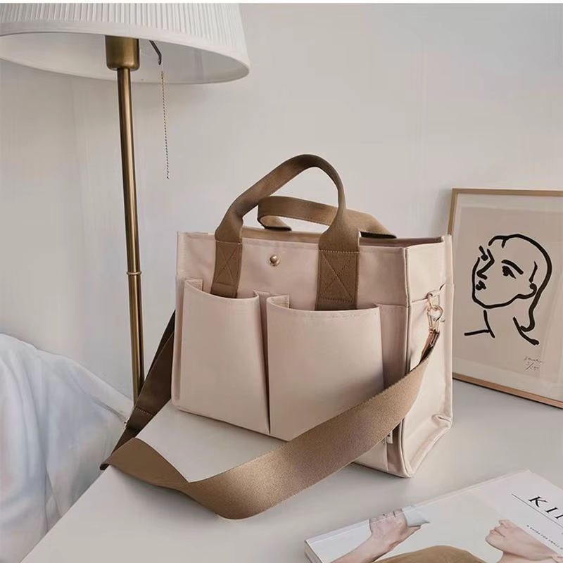 Sac à main pour maman à plusieurs compartiments, grande capacité, en toile, sac multifonctionnel pour femmes, sac à bandoulière pour mamans 01-SB-mmdlfb