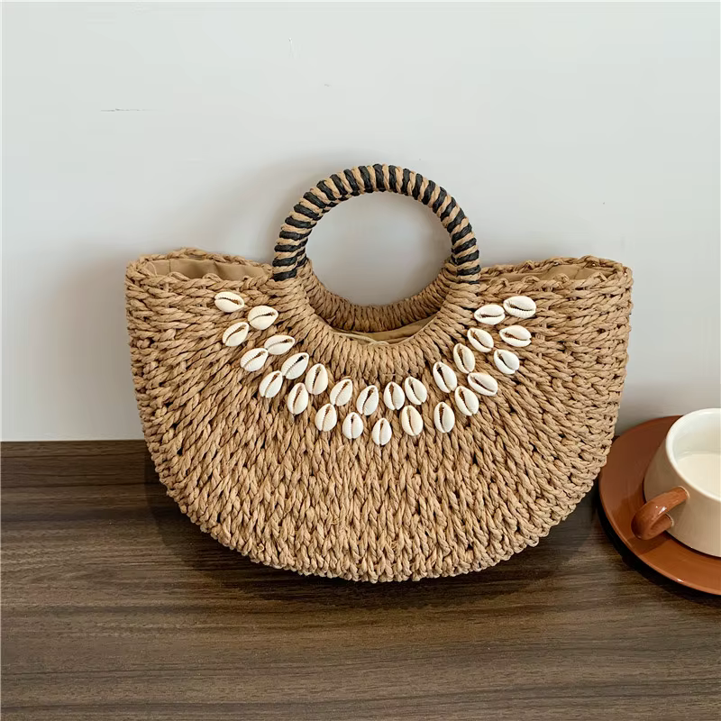 2025 été essentiel nouveaux sacs à main tissés en paille de haute qualité Style de créateur tempérament