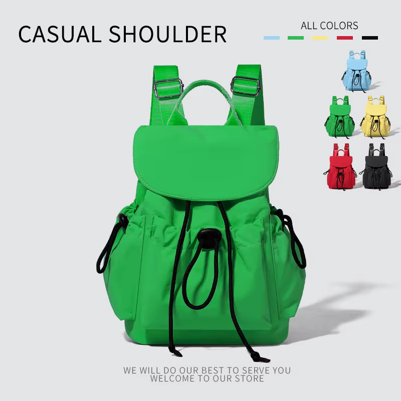 Sac à dos en tissu Oxford avec cordon de serrage pour femmes
