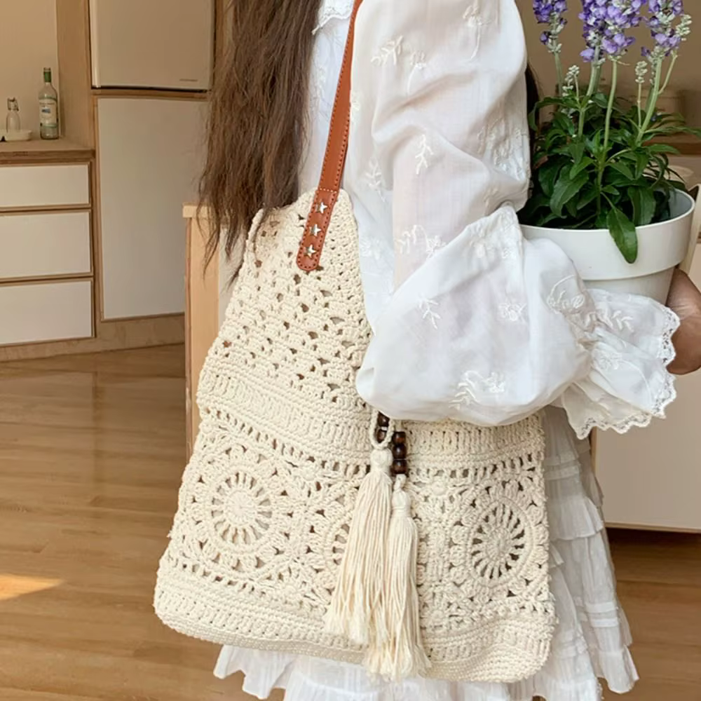 Sac fourre-tout en crochet bohème décontracté