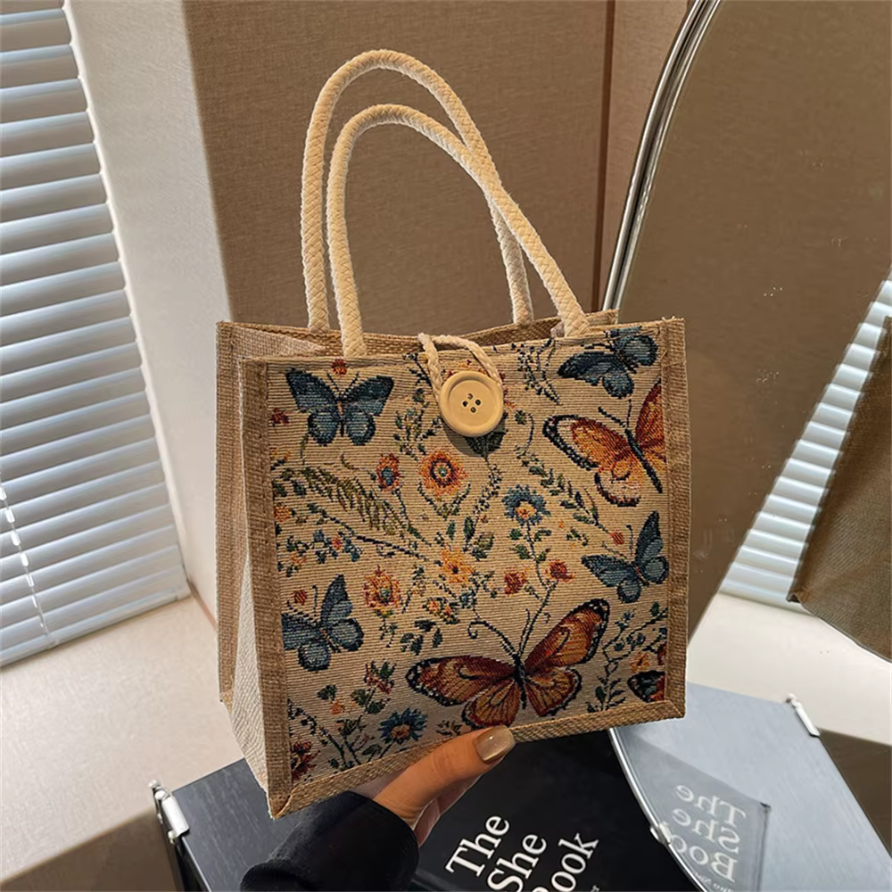 Sac en toile imprimé papillon