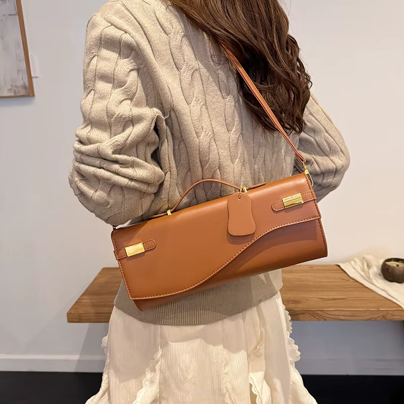 Grand cartable femmes sac à bandoulière 8 couleurs couleur unie Pu cuir sac de messager