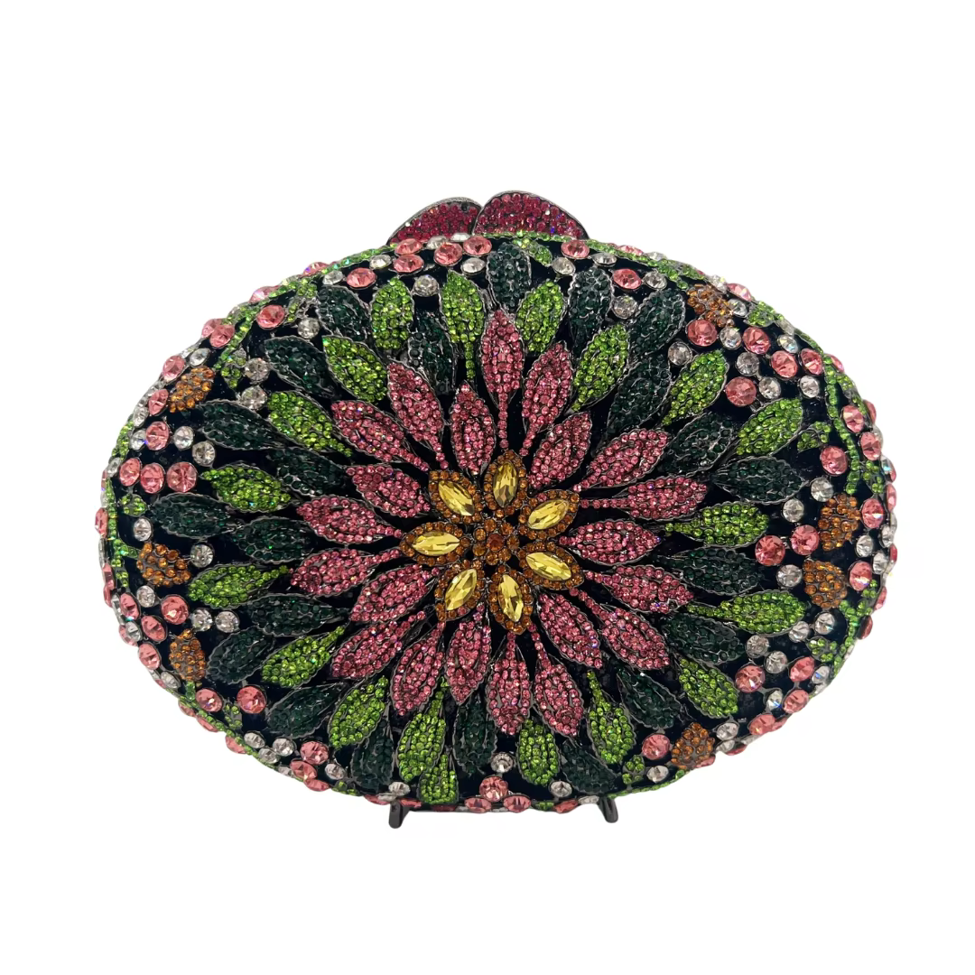 Pochette de soirée à imprimé floral artistique