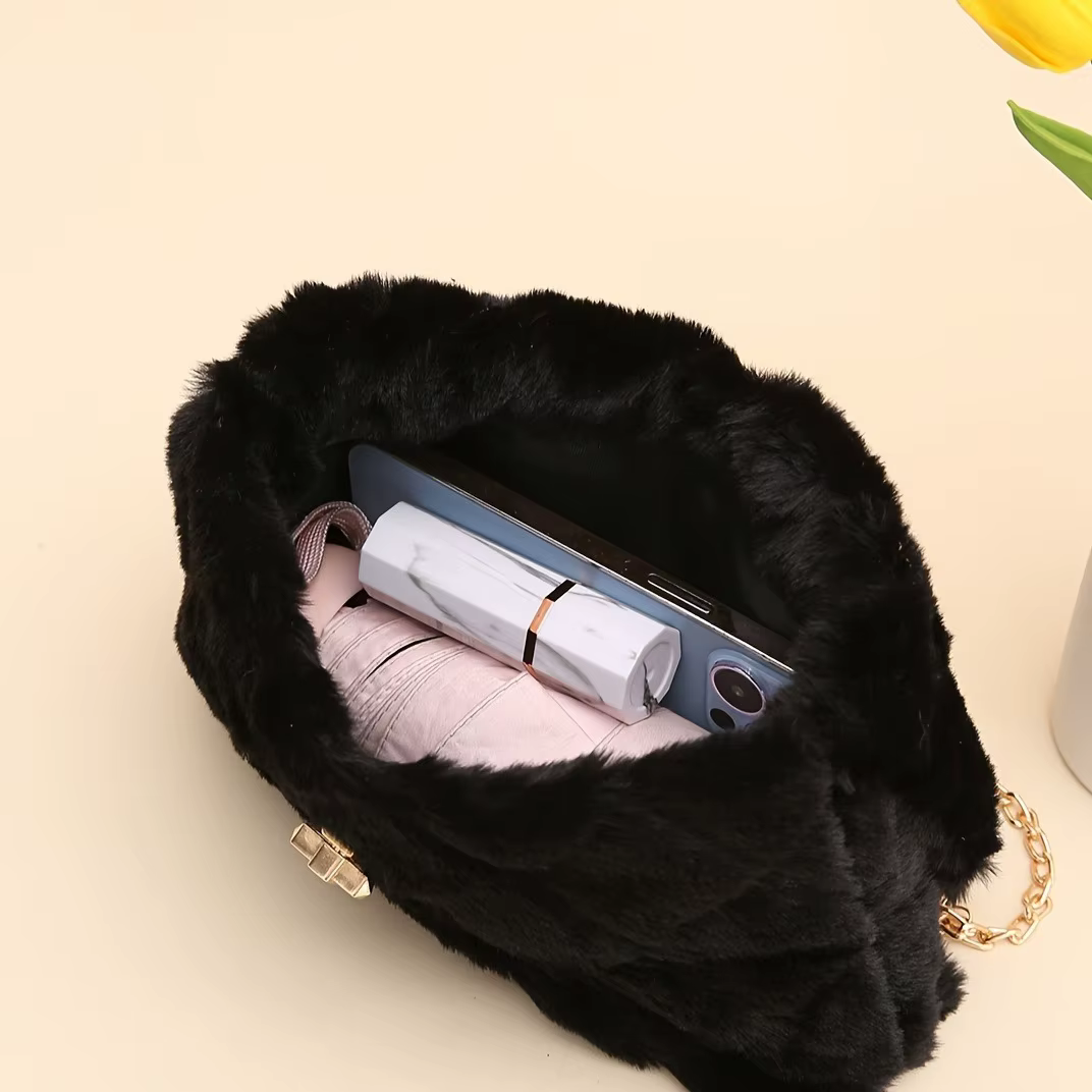 sac à bandoulière en fausse fourrure