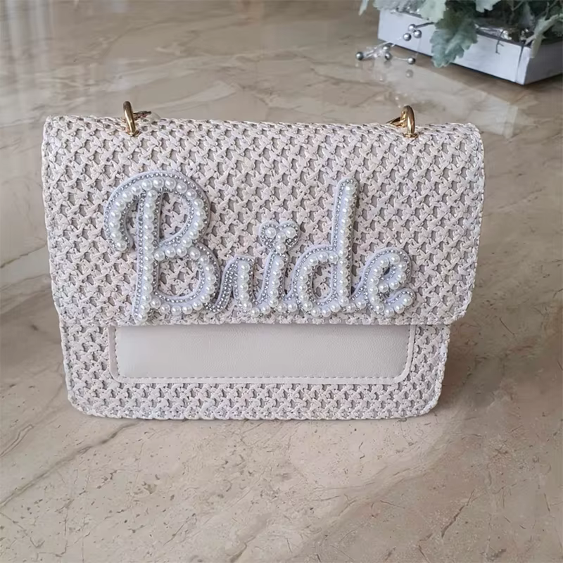 Sac de perles élégant pour la mariée