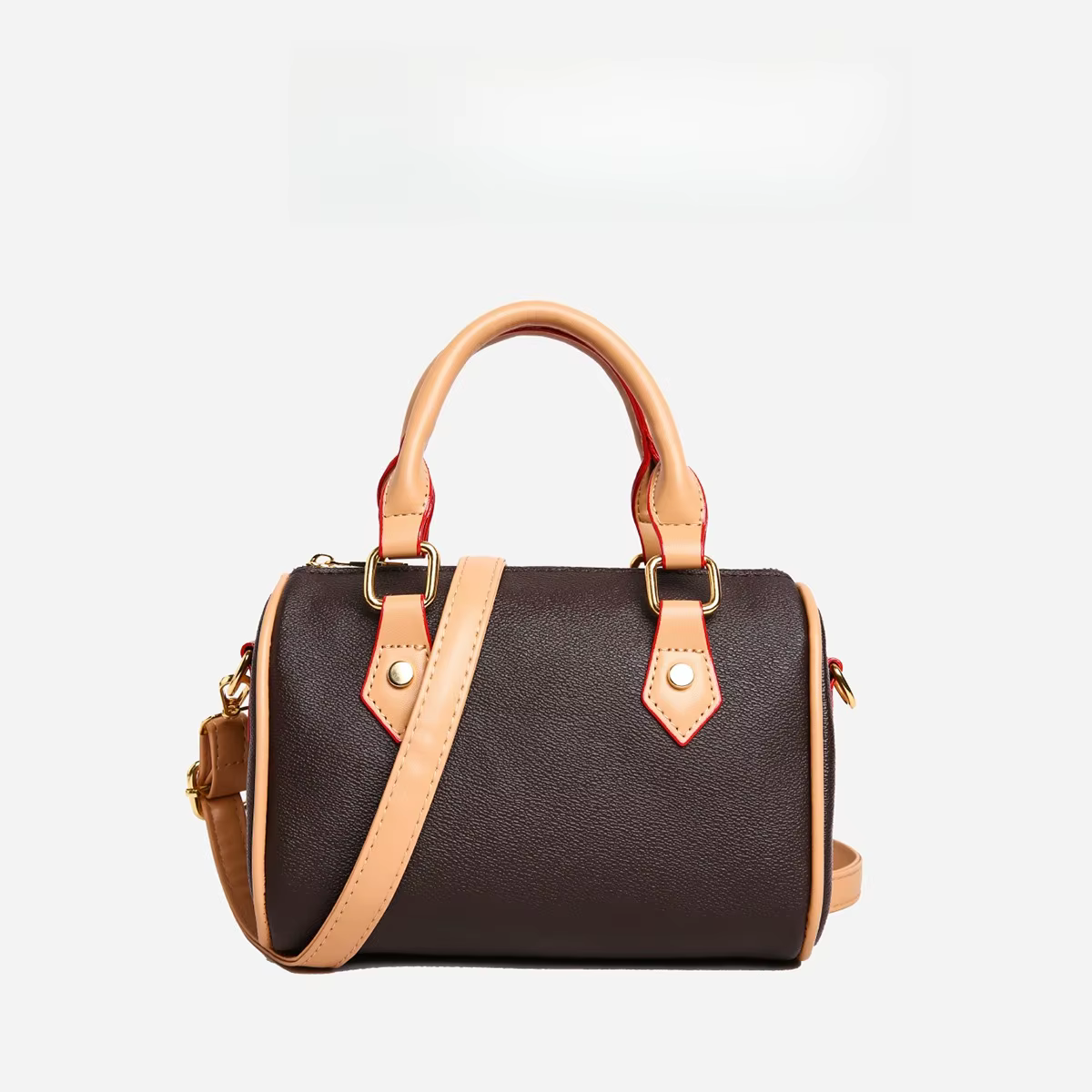 Sac Boston Vintage en cuir PU marron pour femmes