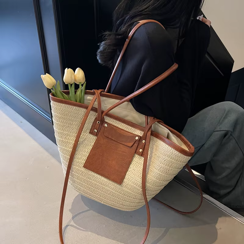Sac à bandoulière en paille pour femme 2026