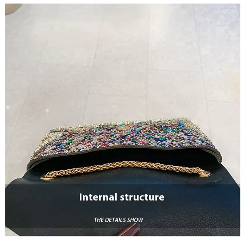 Strass soirée pochette 2025 diamant femmes Banquet fête de mariage mode messager sac à main chaîne petit sac à bandoulière