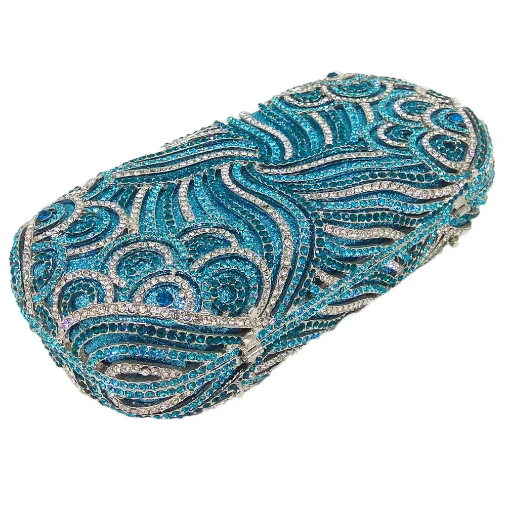 Pochette de soirée bleue pour femme