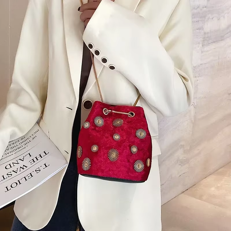 JOinitiated-Sac à main élégant en velours pour femme