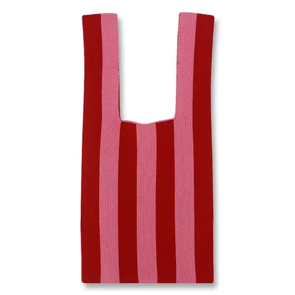 Mode coréenne gilet fourre-tout sacs doux coloré tricoté sac à main contraste rayure pliable