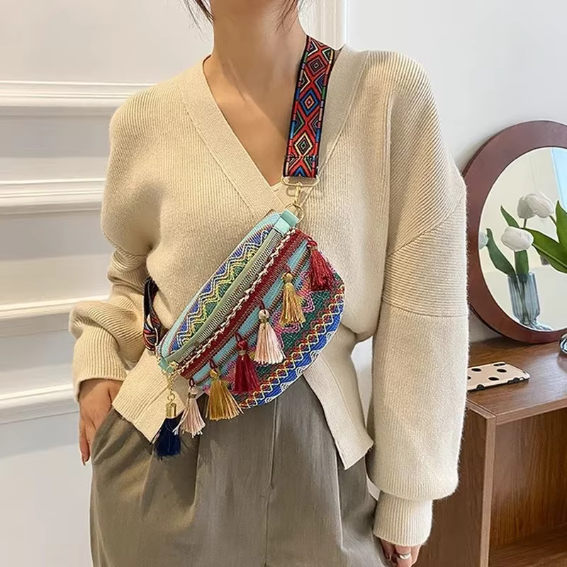 Sacs de taille de Style folklorique pour femmes avec sangle réglable