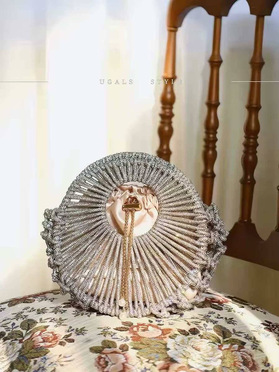 Sac circulaire tissé à la main en corde brillante