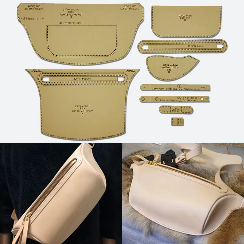 Sac de poitrine en cuir fait à la main