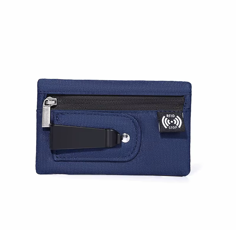 Mini porte-monnaie, pochette en tissu Simple avec fermeture éclair et Clip de ceinture