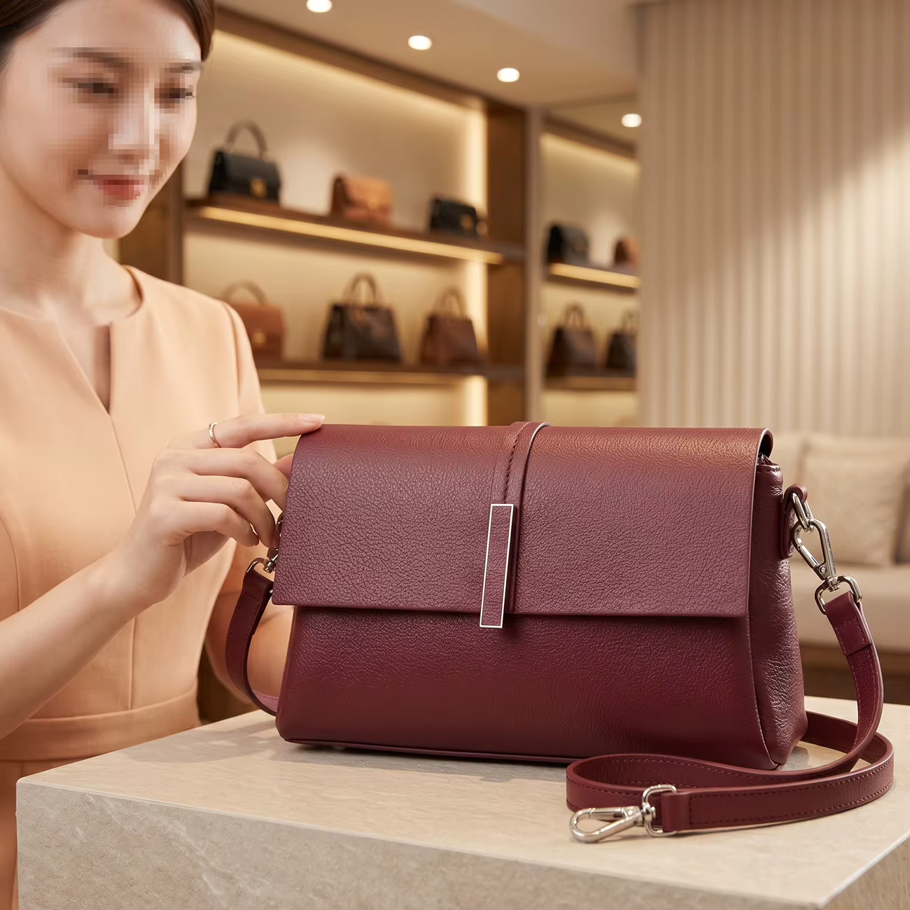 Sac à main en cuir véritable de qualité supérieure pour femmes