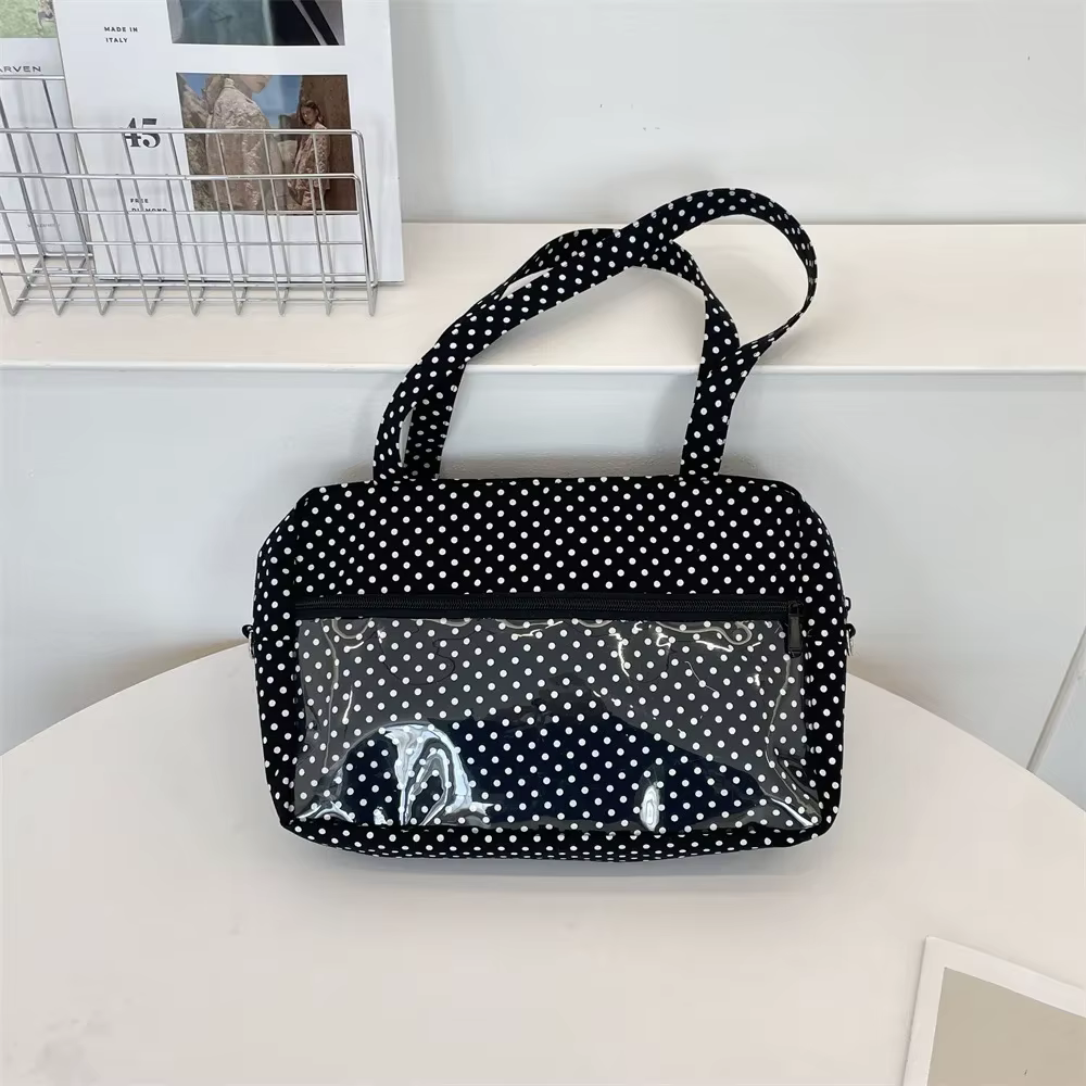 Épaule sous les bras Y2K Ulzzang Ita Sac Femme à pois Sac fourre-tout à la mode Bolso Transparent Sac