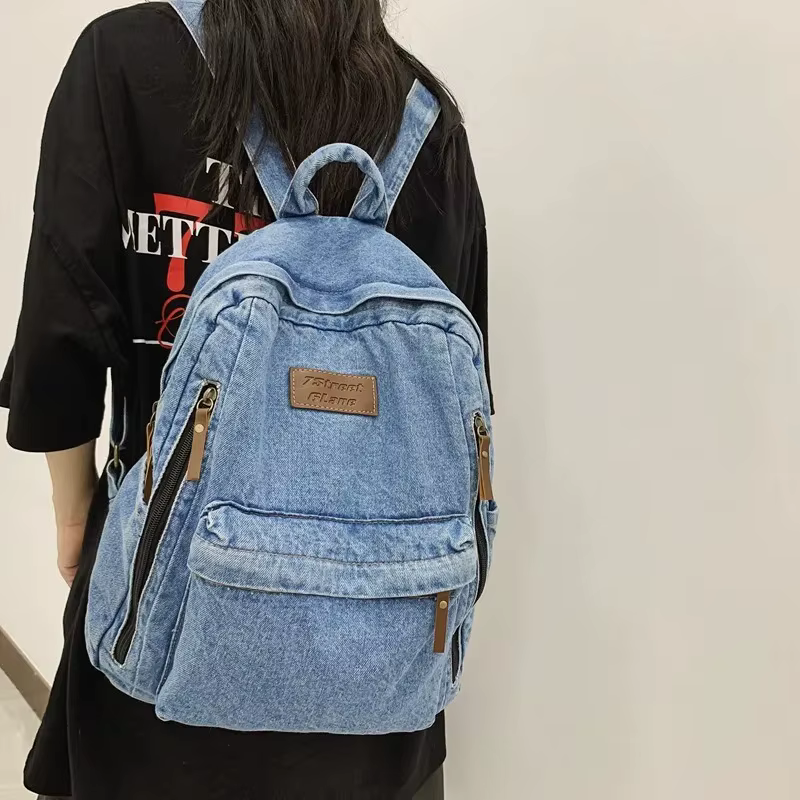 Sac à dos en jean tendance pour l'école