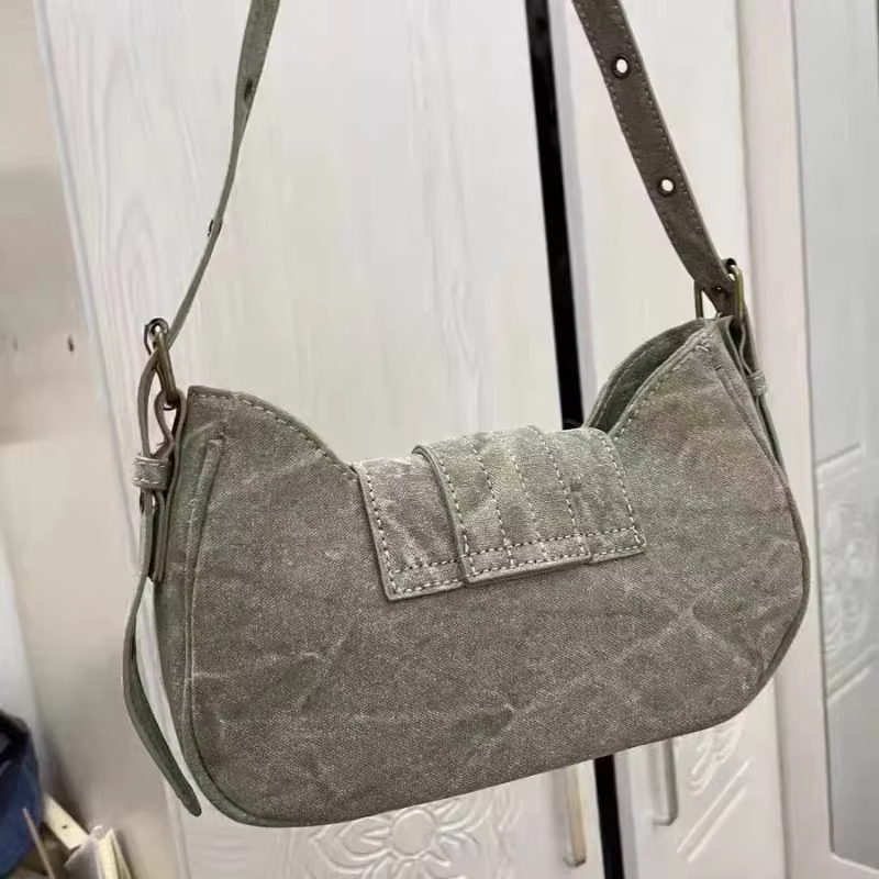 Y2k Vintage sac à bandoulière Style de rue américain Rivets vert toile sac à main gothique Punk Biker Cool Designers