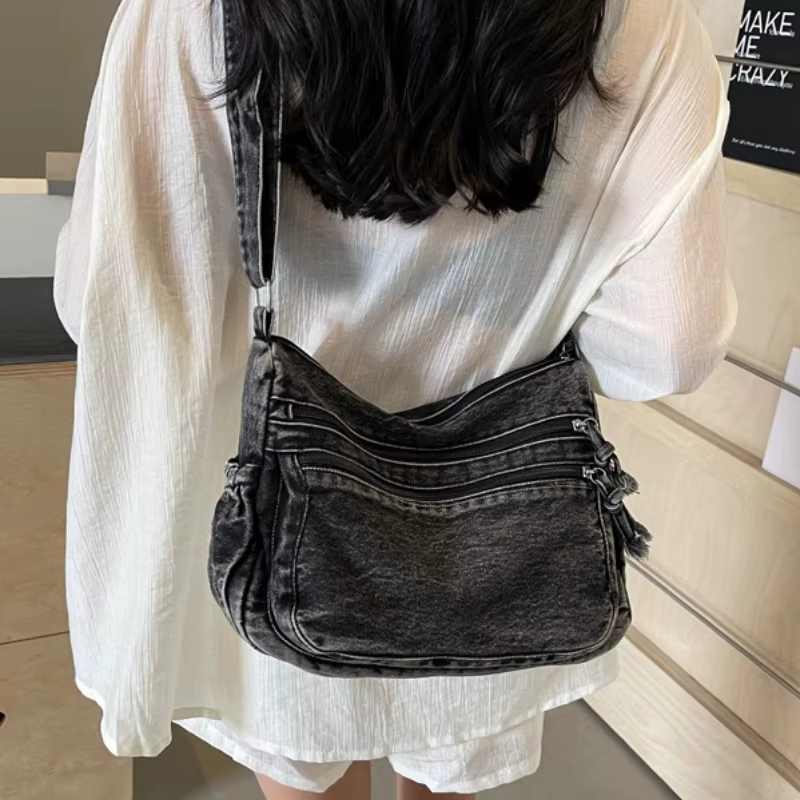Sac à bandoulière Vintage en Denim pour femmes