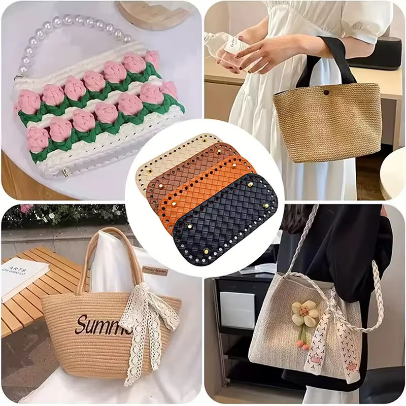 Base de sac en cuir DIY pour tricot et crochet