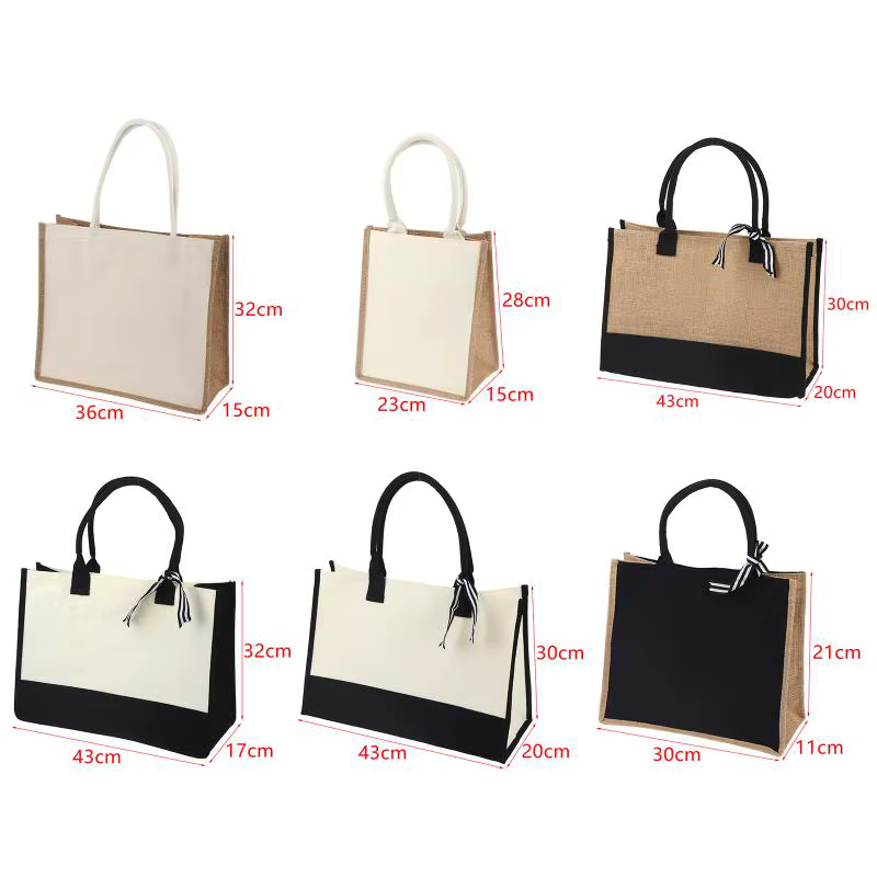 Sacs de courses en jute portables et réutilisables