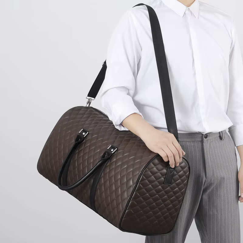 Fourre-tout de voyage affaires grande capacité sac à main salle de sport Fitness homme en cuir PU Lingge bagage