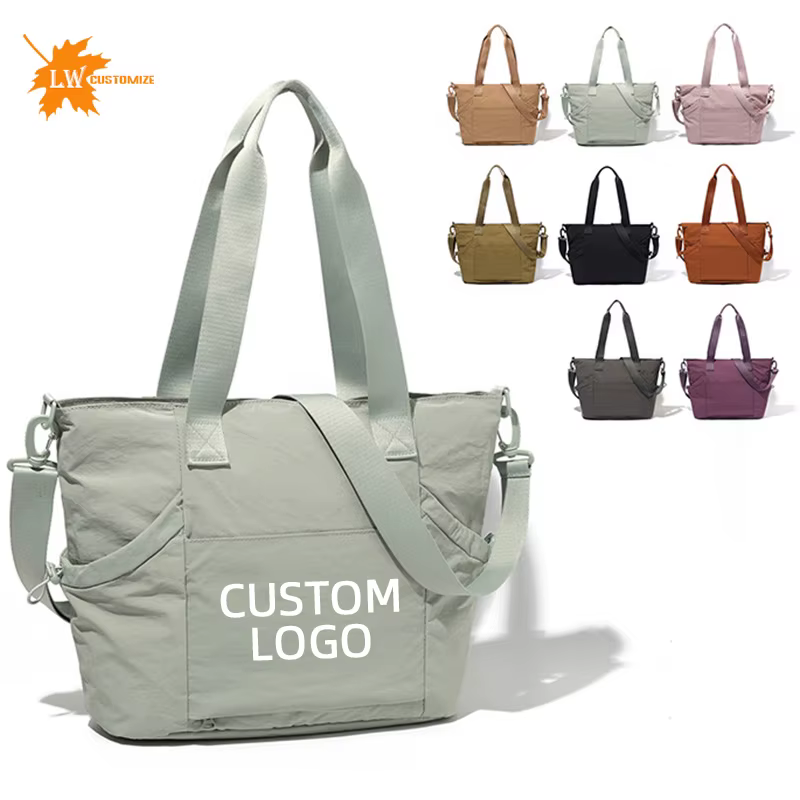Sac fourre-tout personnalisé imprimé Image nom sac minimaliste femme grande capacité couleur unie sac