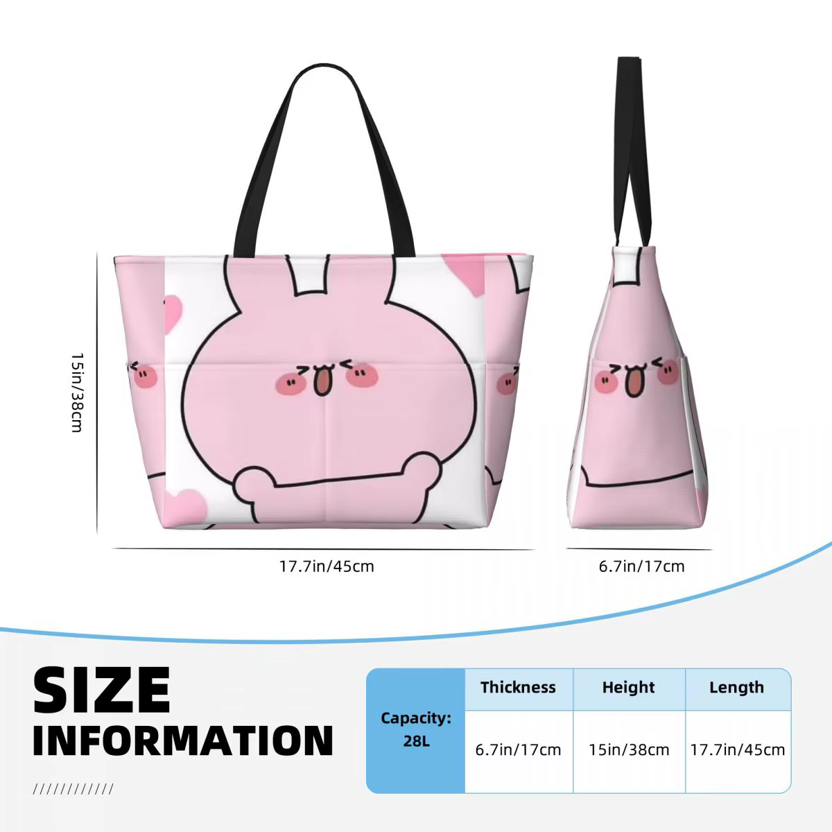 Sac fourre-tout de plage Fun Asamimichaan Cute Asamimi