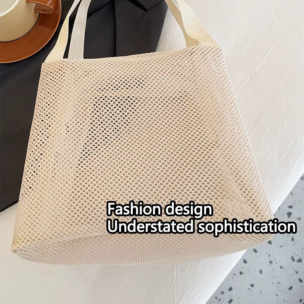 Sac de plage décontracté en maille avec poignée