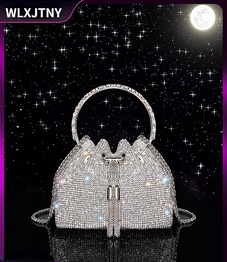 Sac de luxe diamant sac de soirée argent sac de créateur sacs à main sac de perles